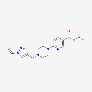 molecular formula C18H23N5O2 B7679857 Ethyl 6-[4-[(1-ethenylpyrazol-4-yl)methyl]piperazin-1-yl]pyridine-3-carboxylate 