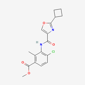 molecular formula C17H17ClN2O4 B7679872 Methyl 4-chloro-3-[(2-cyclobutyl-1,3-oxazole-4-carbonyl)amino]-2-methylbenzoate 