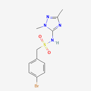 molecular formula C11H13BrN4O2S B7679890 1-(4-bromophenyl)-N-(2,5-dimethyl-1,2,4-triazol-3-yl)methanesulfonamide 