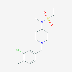 molecular formula C16H25ClN2O2S B7679909 N-[1-[(3-chloro-4-methylphenyl)methyl]piperidin-4-yl]-N-methylethanesulfonamide 