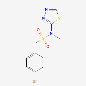 molecular formula C10H10BrN3O2S2 B7679927 1-(4-bromophenyl)-N-methyl-N-(1,3,4-thiadiazol-2-yl)methanesulfonamide 