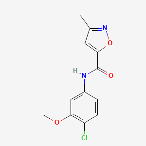 molecular formula C12H11ClN2O3 B7679953 N-(4-chloro-3-methoxyphenyl)-3-methyl-1,2-oxazole-5-carboxamide 