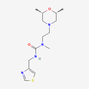 molecular formula C14H24N4O2S B7679962 1-[2-[(2S,6R)-2,6-dimethylmorpholin-4-yl]ethyl]-1-methyl-3-(1,3-thiazol-4-ylmethyl)urea 