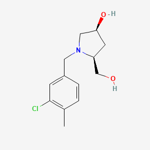 molecular formula C13H18ClNO2 B7679970 (3S,5S)-1-[(3-chloro-4-methylphenyl)methyl]-5-(hydroxymethyl)pyrrolidin-3-ol 