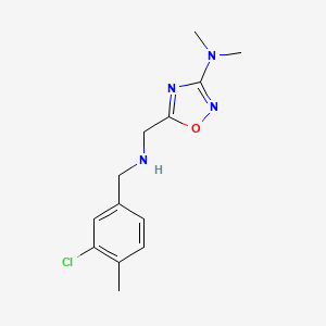 molecular formula C13H17ClN4O B7679978 5-[[(3-chloro-4-methylphenyl)methylamino]methyl]-N,N-dimethyl-1,2,4-oxadiazol-3-amine 