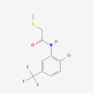 molecular formula C10H9BrF3NOS B7679984 N-[2-bromo-5-(trifluoromethyl)phenyl]-2-methylsulfanylacetamide 