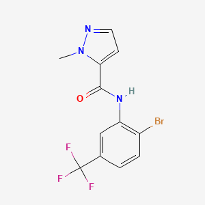 molecular formula C12H9BrF3N3O B7679996 N-[2-bromo-5-(trifluoromethyl)phenyl]-2-methylpyrazole-3-carboxamide 