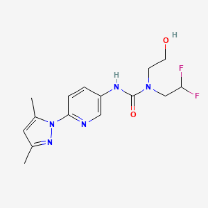 1-(2,2-Difluoroethyl)-3-[6-(3,5-dimethylpyrazol-1-yl)pyridin-3-yl]-1-(2-hydroxyethyl)urea