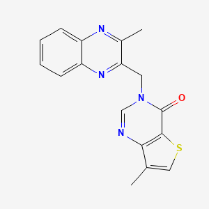 molecular formula C17H14N4OS B7680045 7-Methyl-3-[(3-methylquinoxalin-2-yl)methyl]thieno[3,2-d]pyrimidin-4-one 