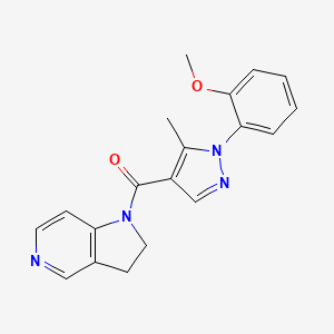 molecular formula C19H18N4O2 B7680063 2,3-Dihydropyrrolo[3,2-c]pyridin-1-yl-[1-(2-methoxyphenyl)-5-methylpyrazol-4-yl]methanone 