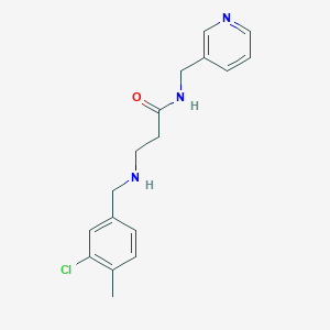 molecular formula C17H20ClN3O B7680096 3-[(3-chloro-4-methylphenyl)methylamino]-N-(pyridin-3-ylmethyl)propanamide 