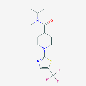 molecular formula C14H20F3N3OS B7680103 N-methyl-N-propan-2-yl-1-[5-(trifluoromethyl)-1,3-thiazol-2-yl]piperidine-4-carboxamide 