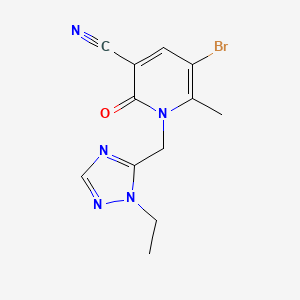 molecular formula C12H12BrN5O B7680105 5-Bromo-1-[(2-ethyl-1,2,4-triazol-3-yl)methyl]-6-methyl-2-oxopyridine-3-carbonitrile 