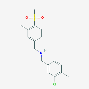 molecular formula C17H20ClNO2S B7680106 N-[(3-chloro-4-methylphenyl)methyl]-1-(3-methyl-4-methylsulfonylphenyl)methanamine 