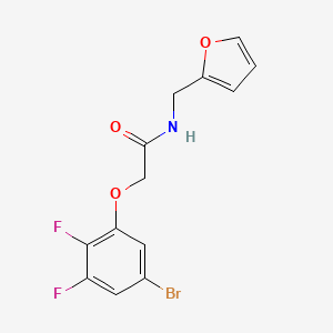 molecular formula C13H10BrF2NO3 B7680110 2-(5-bromo-2,3-difluorophenoxy)-N-(furan-2-ylmethyl)acetamide 