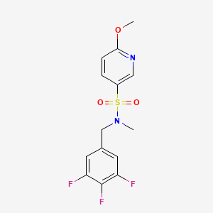 molecular formula C14H13F3N2O3S B7680118 6-methoxy-N-methyl-N-[(3,4,5-trifluorophenyl)methyl]pyridine-3-sulfonamide 
