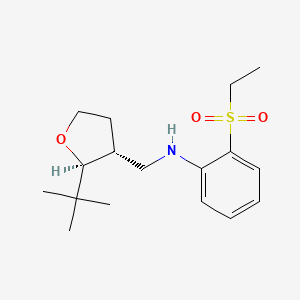 molecular formula C17H27NO3S B7680126 N-[[(2S,3R)-2-tert-butyloxolan-3-yl]methyl]-2-ethylsulfonylaniline 