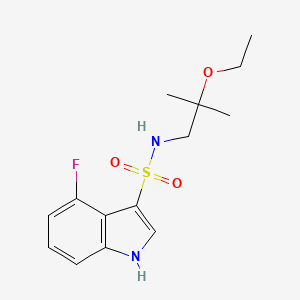 molecular formula C14H19FN2O3S B7680161 N-(2-ethoxy-2-methylpropyl)-4-fluoro-1H-indole-3-sulfonamide 