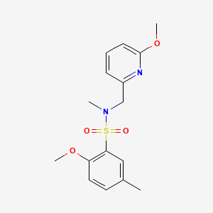 molecular formula C16H20N2O4S B7680165 2-methoxy-N-[(6-methoxypyridin-2-yl)methyl]-N,5-dimethylbenzenesulfonamide 