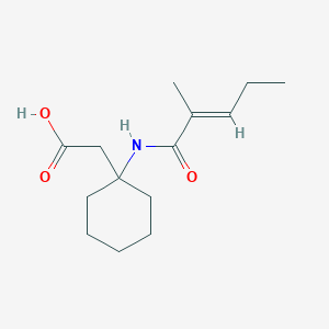 molecular formula C14H23NO3 B7680168 2-[1-[[(E)-2-methylpent-2-enoyl]amino]cyclohexyl]acetic acid 