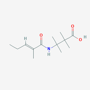 molecular formula C13H23NO3 B7680175 2,2,3-trimethyl-3-[[(E)-2-methylpent-2-enoyl]amino]butanoic acid 