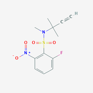 molecular formula C12H13FN2O4S B7680189 2-fluoro-N-methyl-N-(2-methylbut-3-yn-2-yl)-6-nitrobenzenesulfonamide 