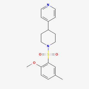 molecular formula C18H22N2O3S B7680191 4-[1-(2-Methoxy-5-methylphenyl)sulfonylpiperidin-4-yl]pyridine 