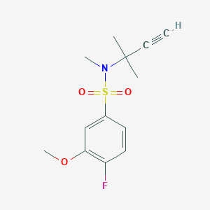 molecular formula C13H16FNO3S B7680196 4-fluoro-3-methoxy-N-methyl-N-(2-methylbut-3-yn-2-yl)benzenesulfonamide 