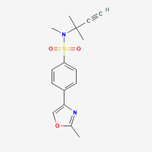 molecular formula C16H18N2O3S B7680200 N-methyl-N-(2-methylbut-3-yn-2-yl)-4-(2-methyl-1,3-oxazol-4-yl)benzenesulfonamide 