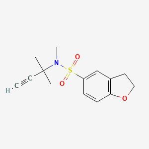 molecular formula C14H17NO3S B7680205 N-methyl-N-(2-methylbut-3-yn-2-yl)-2,3-dihydro-1-benzofuran-5-sulfonamide 