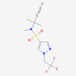 molecular formula C11H14F3N3O2S B7680210 N-methyl-N-(2-methylbut-3-yn-2-yl)-1-(2,2,2-trifluoroethyl)pyrazole-4-sulfonamide 