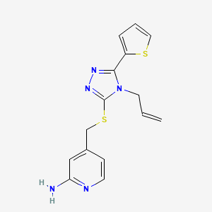 molecular formula C15H15N5S2 B7680211 4-[(4-Prop-2-enyl-5-thiophen-2-yl-1,2,4-triazol-3-yl)sulfanylmethyl]pyridin-2-amine 