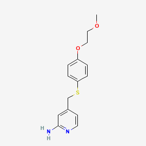 molecular formula C15H18N2O2S B7680221 4-[[4-(2-Methoxyethoxy)phenyl]sulfanylmethyl]pyridin-2-amine 