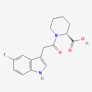 molecular formula C16H17FN2O3 B7680227 (2R)-1-[2-(5-fluoro-1H-indol-3-yl)acetyl]piperidine-2-carboxylic acid 