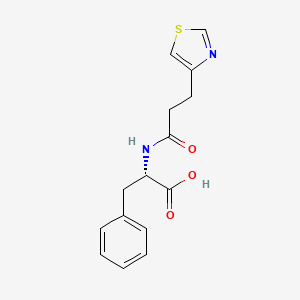 molecular formula C15H16N2O3S B7680236 (2S)-3-phenyl-2-[3-(1,3-thiazol-4-yl)propanoylamino]propanoic acid 