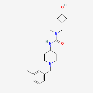 molecular formula C20H31N3O2 B7680253 1-[(3-Hydroxycyclobutyl)methyl]-1-methyl-3-[1-[(3-methylphenyl)methyl]piperidin-4-yl]urea 