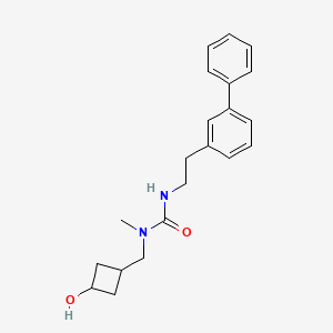 molecular formula C21H26N2O2 B7680273 1-[(3-Hydroxycyclobutyl)methyl]-1-methyl-3-[2-(3-phenylphenyl)ethyl]urea 