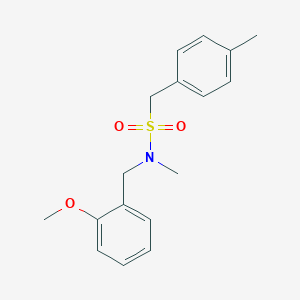 molecular formula C17H21NO3S B7680280 N-[(2-methoxyphenyl)methyl]-N-methyl-1-(4-methylphenyl)methanesulfonamide 