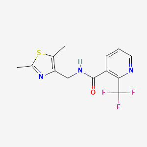 molecular formula C13H12F3N3OS B7680284 N-[(2,5-dimethyl-1,3-thiazol-4-yl)methyl]-2-(trifluoromethyl)pyridine-3-carboxamide 