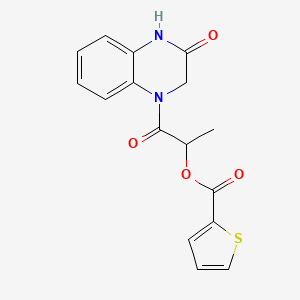 molecular formula C16H14N2O4S B7680311 [1-Oxo-1-(3-oxo-2,4-dihydroquinoxalin-1-yl)propan-2-yl] thiophene-2-carboxylate 