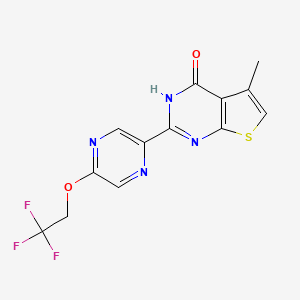 molecular formula C13H9F3N4O2S B7680319 5-methyl-2-[5-(2,2,2-trifluoroethoxy)pyrazin-2-yl]-3H-thieno[2,3-d]pyrimidin-4-one 