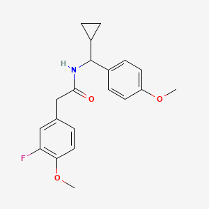 molecular formula C20H22FNO3 B7680327 N-[cyclopropyl-(4-methoxyphenyl)methyl]-2-(3-fluoro-4-methoxyphenyl)acetamide 