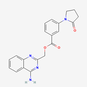 molecular formula C20H18N4O3 B7680341 (4-Aminoquinazolin-2-yl)methyl 3-(2-oxopyrrolidin-1-yl)benzoate 