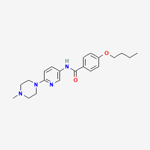 molecular formula C21H28N4O2 B7680400 4-butoxy-N-[6-(4-methylpiperazin-1-yl)pyridin-3-yl]benzamide 