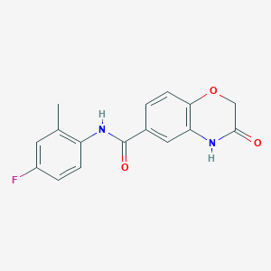 molecular formula C16H13FN2O3 B7680415 N-(4-fluoro-2-methylphenyl)-3-oxo-4H-1,4-benzoxazine-6-carboxamide 
