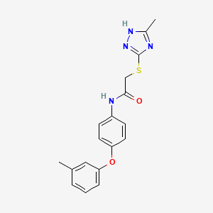 molecular formula C18H18N4O2S B7680425 N-[4-(3-methylphenoxy)phenyl]-2-[(5-methyl-1H-1,2,4-triazol-3-yl)sulfanyl]acetamide 