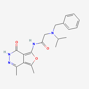 molecular formula C20H24N4O3 B7680433 2-[benzyl(propan-2-yl)amino]-N-(4,5-dimethyl-1-oxo-2H-furo[3,4-d]pyridazin-7-yl)acetamide 