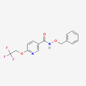 molecular formula C15H13F3N2O3 B7680440 N-phenylmethoxy-6-(2,2,2-trifluoroethoxy)pyridine-3-carboxamide 