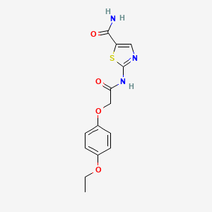 molecular formula C14H15N3O4S B7680450 2-[[2-(4-Ethoxyphenoxy)acetyl]amino]-1,3-thiazole-5-carboxamide 