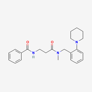 molecular formula C23H29N3O2 B7680475 N-[3-[methyl-[(2-piperidin-1-ylphenyl)methyl]amino]-3-oxopropyl]benzamide 